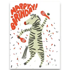 Happy Birthday Zebra Greetings Card by Egg Press for 1973
