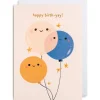 Happy Birth-Yay Balloons Greetings Card by Elena Comte for Lagom Design