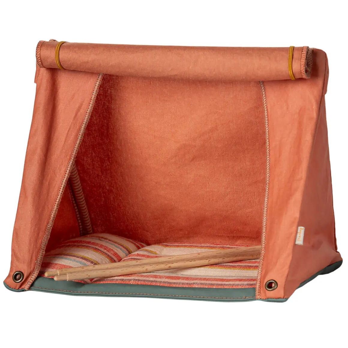 Happy Camper Tent in Orange (Striped Blanket) by Maileg