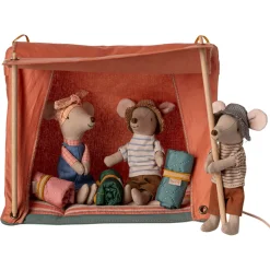 Happy Camper Tent in Orange (Striped Blanket) by Maileg