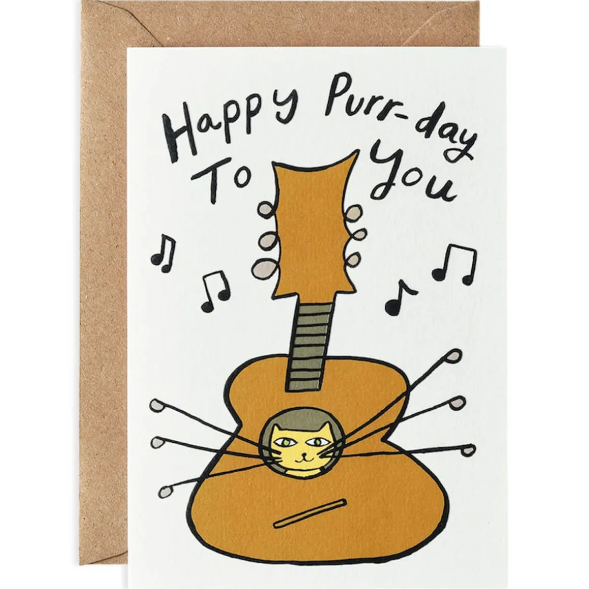 Happy Purr-Day Embossed Greetings Card by Molly Fairhurst for Wrap