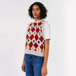 Harlequin Knitted Vest by Bobo Choses Womenswear - Last One In Stock - Extra Small