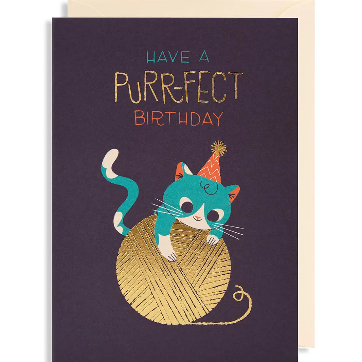 Have A Purr-fect Birthday Greetings Card by Lydia Nichols for Lagom Design