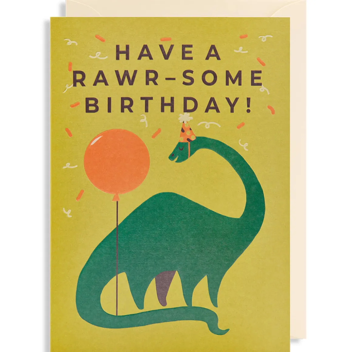Have a Rawr-some Birthday Greetings Card by Naomi Wilkinson for Lagom Design