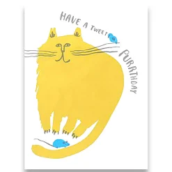Have A Tweet Purrth-day Greetings Card by Egg Press for 1973