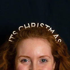 Head Turners It's Christmas Headband in White by Talking Tables