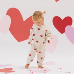 Heart Knit Pants in Ivory by Quincy Mae