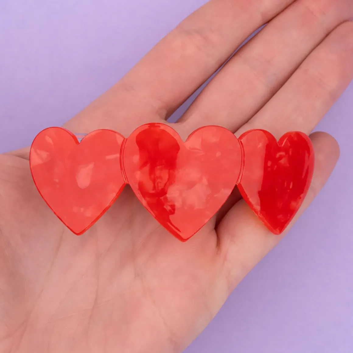 Hearts French Barette Curved Hair Clip by Coucou Suzette