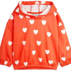 Hearts Hoodie in Red by Mini Rodini