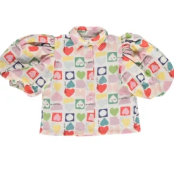 Hearts Pleated Blouse by Beau Loves