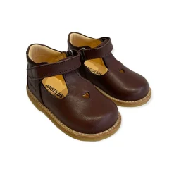 Heart T Bar Starter Mary Janes in Angulus Brown by Angulus