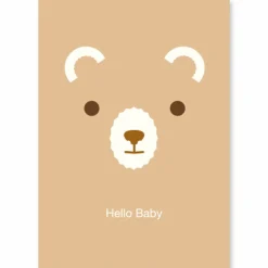 Hello Baby Bear Greetings Card by Dicky Bird