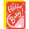 Hello Baby Cat Greetings Card by Ickaprint