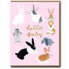 Hello Baby Rabbits Greetings Card by Carolyn Suzuki for 1973
