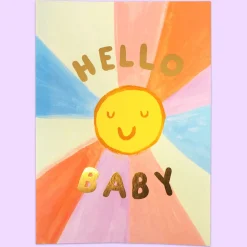 Hello Baby Sunshine Greetings Card by Eleanor Bowmer