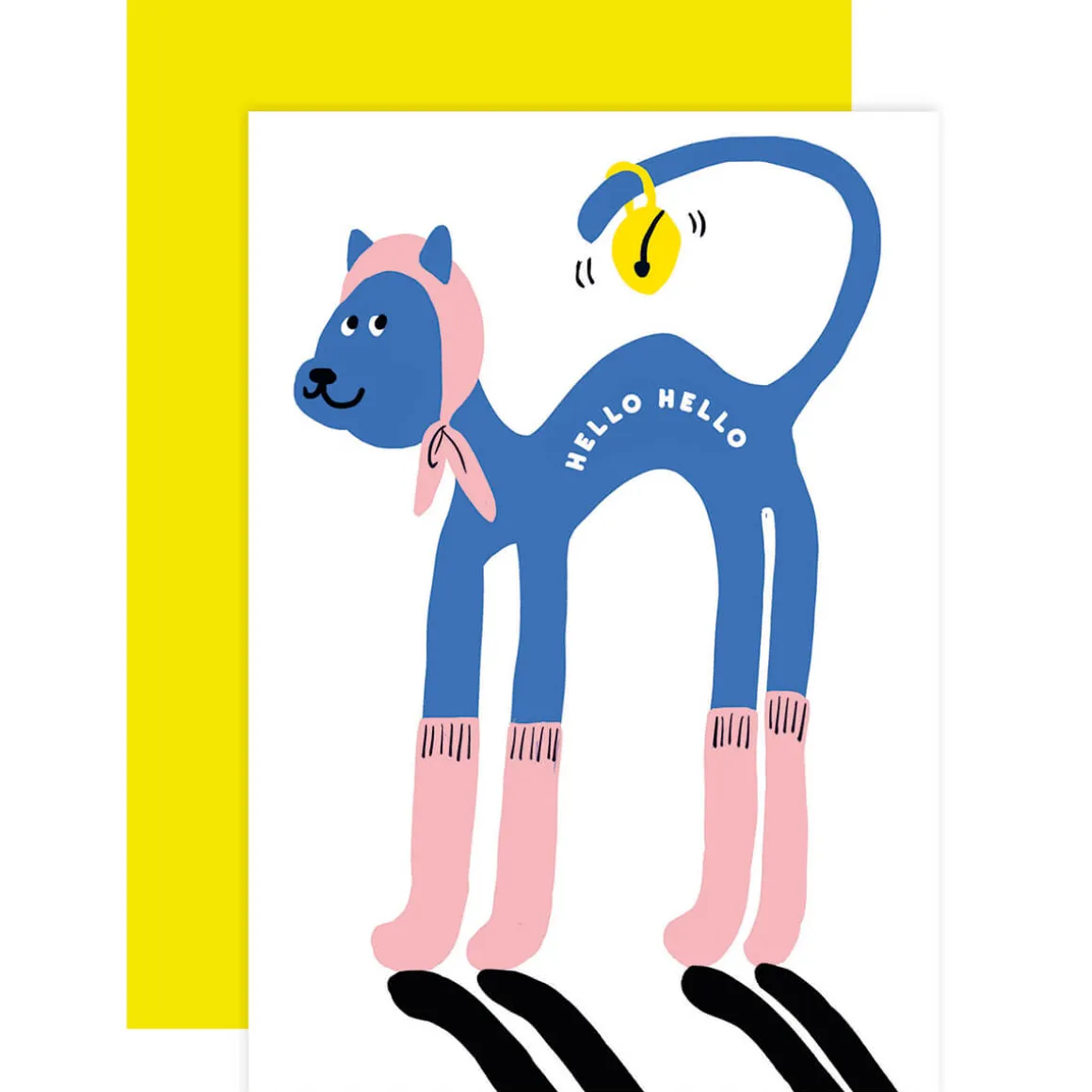 Hello Hello Cat Greetings Card by The Design Dealership