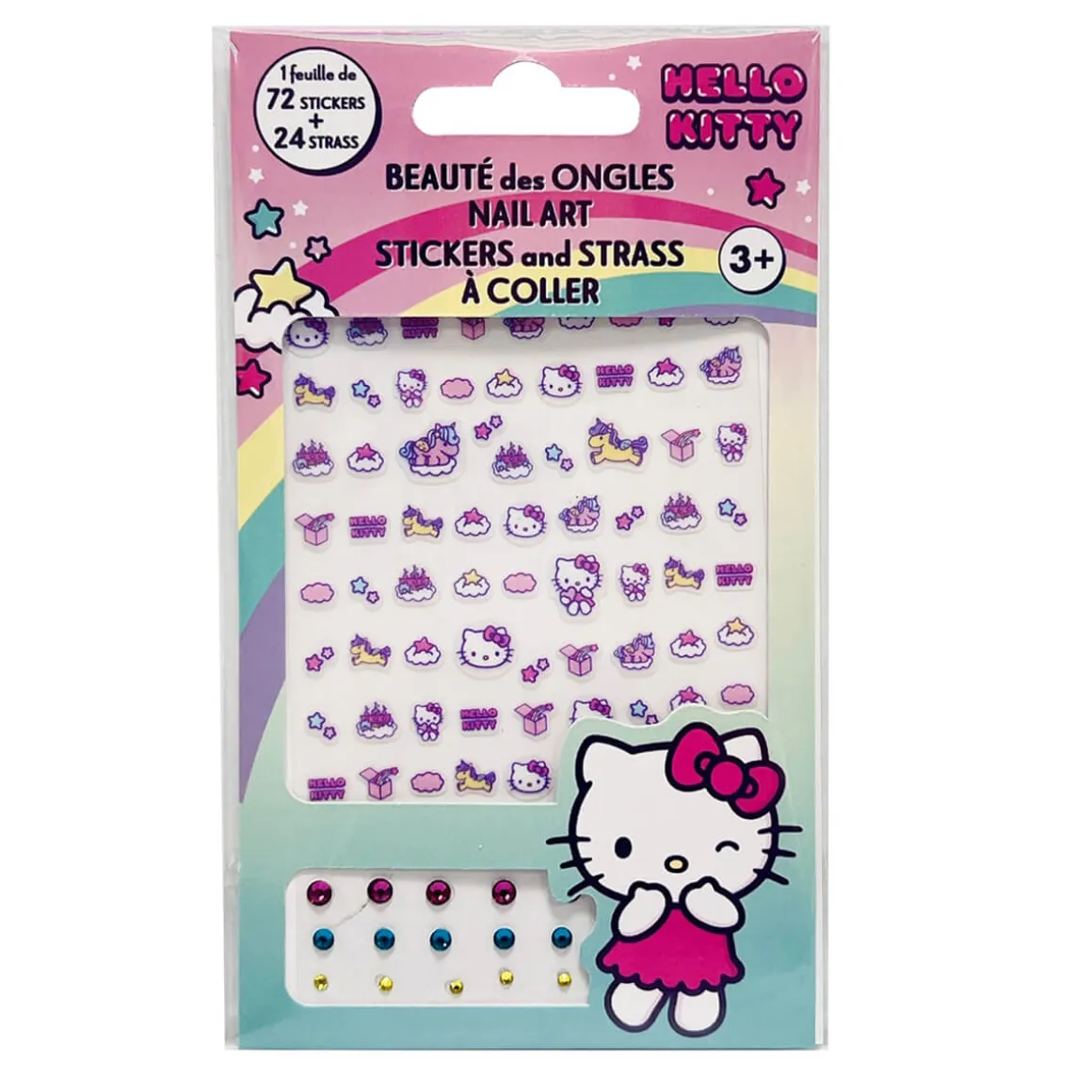 Hello Kitty Nail Art Stickers and Rhinestones by Take Care