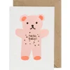 Hello Teddy New Baby Greetings Card by Petra Boase