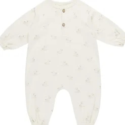 Henley Bubble Jumpsuit in Swans by Quincy Mae