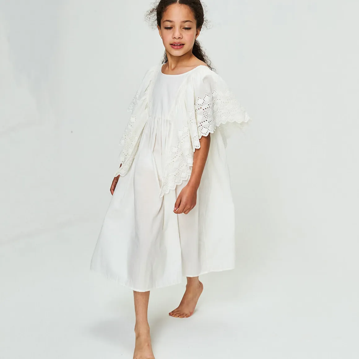 Hibiscus Dress in Vintage White by Faune