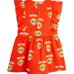Hike Woven Ruffle Dress in Red by Mini Rodini