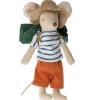 Hiking Big Brother Mouse (Striped Top) by Maileg