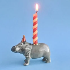 Hippo Ceramic Cake Topper by Camp Hollow