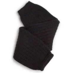 Hélène Ribbed Merino Wool Legwarmers in Noir de Charbon by Collegien