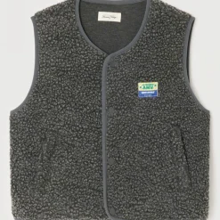 Hoktown Kid's Sleeveless Fleece Jacket in Melange Charcoal by American Vintage