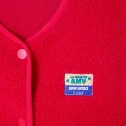 Hoktown Kid's Sleeveless Fleece Jacket in Strawberry by American Vintage