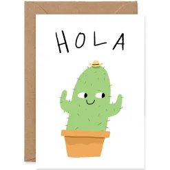 Hola Cactus Greetings Card by Elliot Kruszynski for Wrap