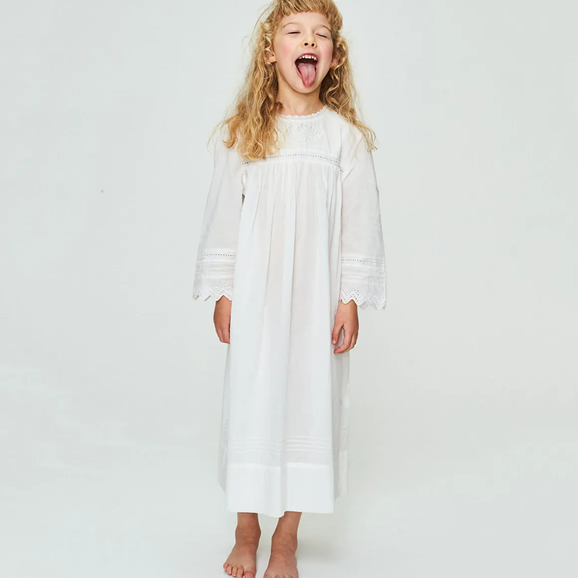 Hollyhock Dress in Pure White by Faune