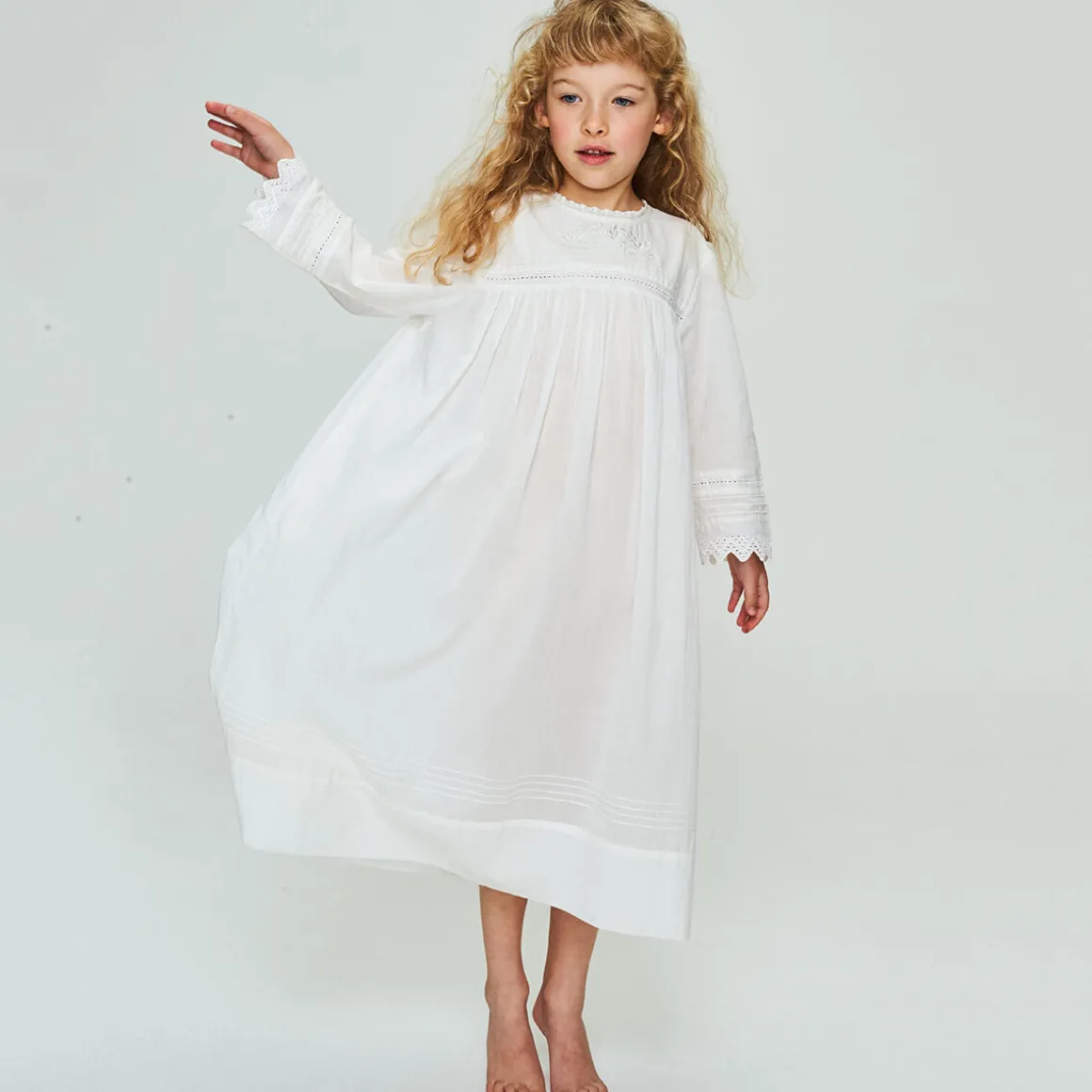 Hollyhock Dress in Pure White by Faune