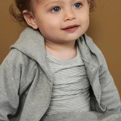 Hooded Cardigan in Grey Melange by Gray Label - Last One In Stock - 1-2 Years