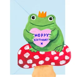 Hoppy Birthday Frog Greetings Card by Ickaprint