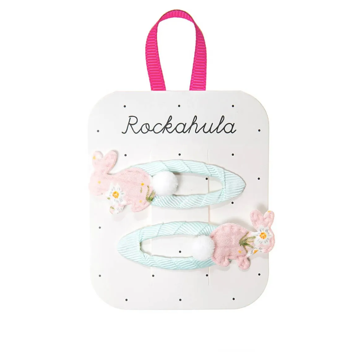 Hoppy Bunny Hair Clips in Meadow Print by Rockahula