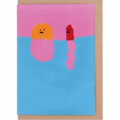 Hotdog And Sun At Sunset Greetings Card by Jon Burgerman for Evermade