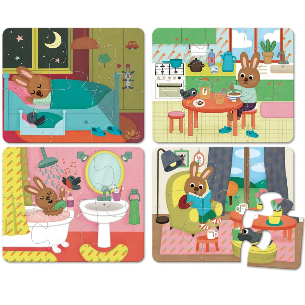 4 House Wooden Puzzle by Vilac