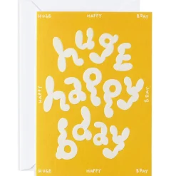 Huge Happy Bday Embossed Greetings Card by Micke Lindebergh for Wrap