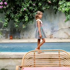 Ibiza Top & Hairclip in Pink & Green Honeycomb Check by Bonjour