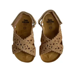 Ida Cut Out Sandals in Camel Suede by PèPè