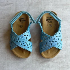 Ida Cut Out Sandals in Celeste Blue by PèPè