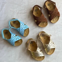 Ida Cut Out Sandals in Celeste Blue by PèPè