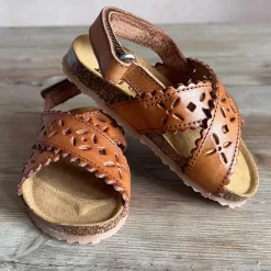 Ida Cut Out Sandals in Cuoio Brown by PèPè