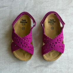 Ida Cut Out Sandals in Lampone Pink Suede by PèPè