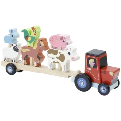 Ingela P. Arrhenius Tractor and Trailer with Animals Stacking Toy by Vilac