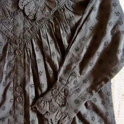 Iris Blouse in Charcoal Broderie Anglaise by Bonjour