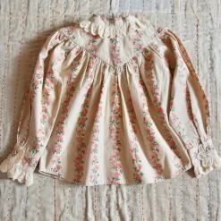 Iris Blouse in Farandole Stripes Flowers by Bonjour