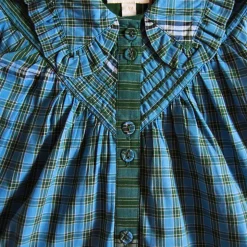 Iris Blouse in Green Lungi Check by Bonjour