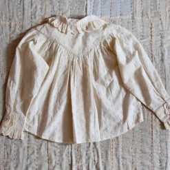 Iris Blouse in Natural Broderie Anglaise by Bonjour